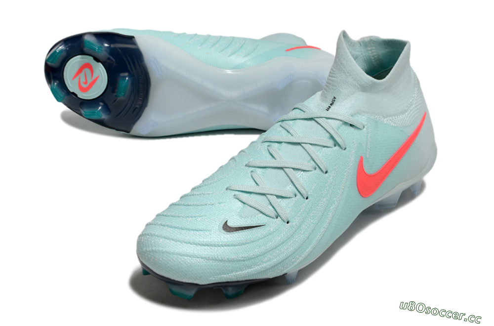 Unisex Nike Phantom Luna Elite FG Firm Ground High-Tops Football Boots - Jade/Red/Black 3