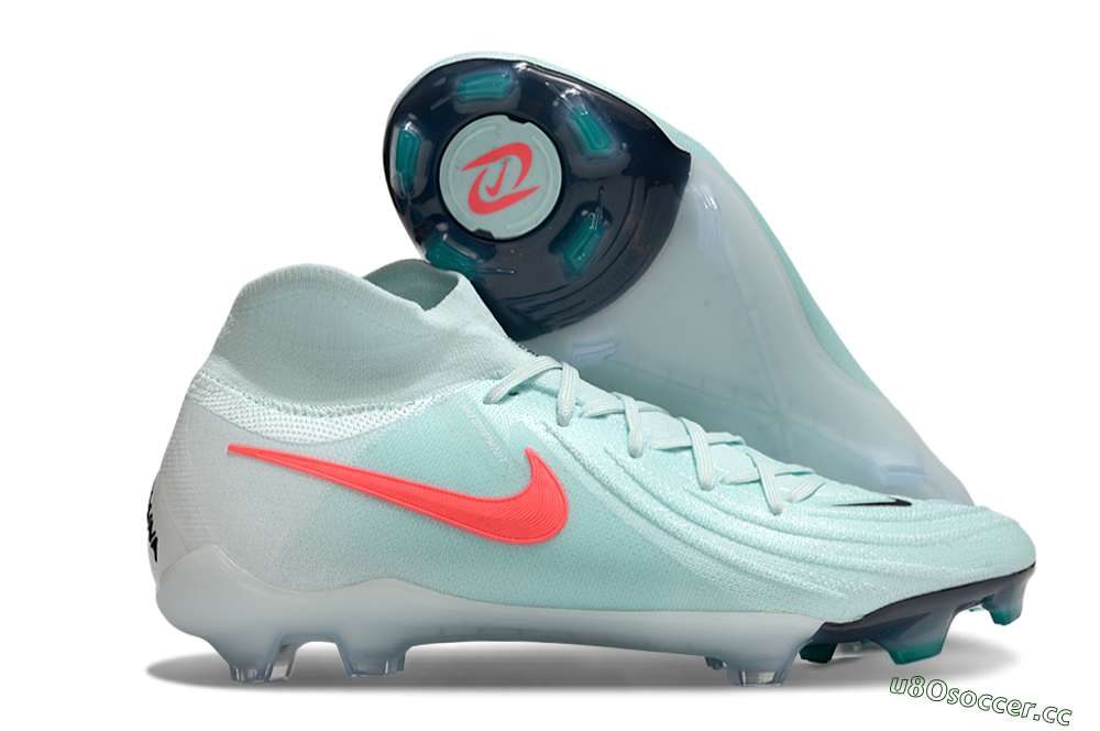 Unisex Nike Phantom Luna Elite FG Firm Ground High-Tops Football Boots - Jade/Red/Black 2