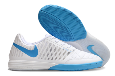 Unisex Nike Lunar Gato 2 IC Indoor & Futsal Low-Tops Football Shoes - White/Blue