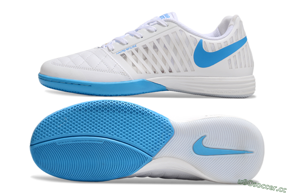Unisex Nike Lunar Gato 2 IC Indoor & Futsal Low-Tops Football Shoes - White/Blue 1