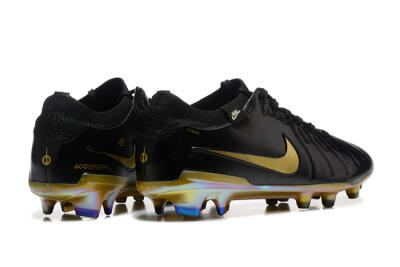 Men's Nike Tiempo Legend 10 Elite FG Firm Ground Low-Tops Football Boots - Black/Gold
