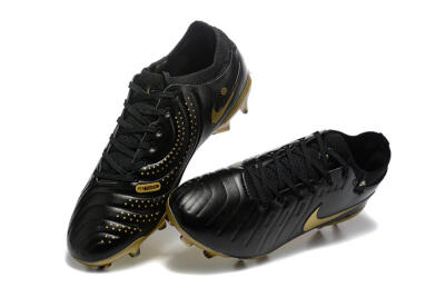 Men's Nike Tiempo Legend 10 Elite FG Firm Ground Low-Tops Football Boots - Black/Gold