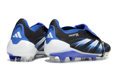 Unisex Adidas Predator 25 Elite Foldover Tongue FG Firm Ground Low-Tops Football Boots - Black/Blue/White
