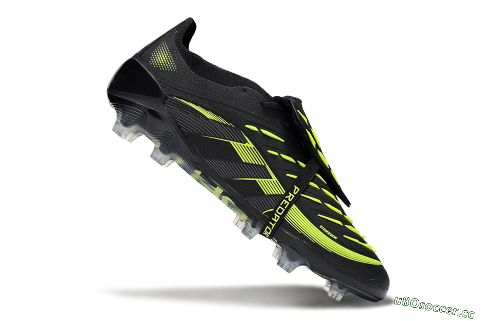Unisex Adidas Predator 25 Elite Foldover Tongue FG Firm Ground Low-Tops Football Boots - Black/Yellow 4