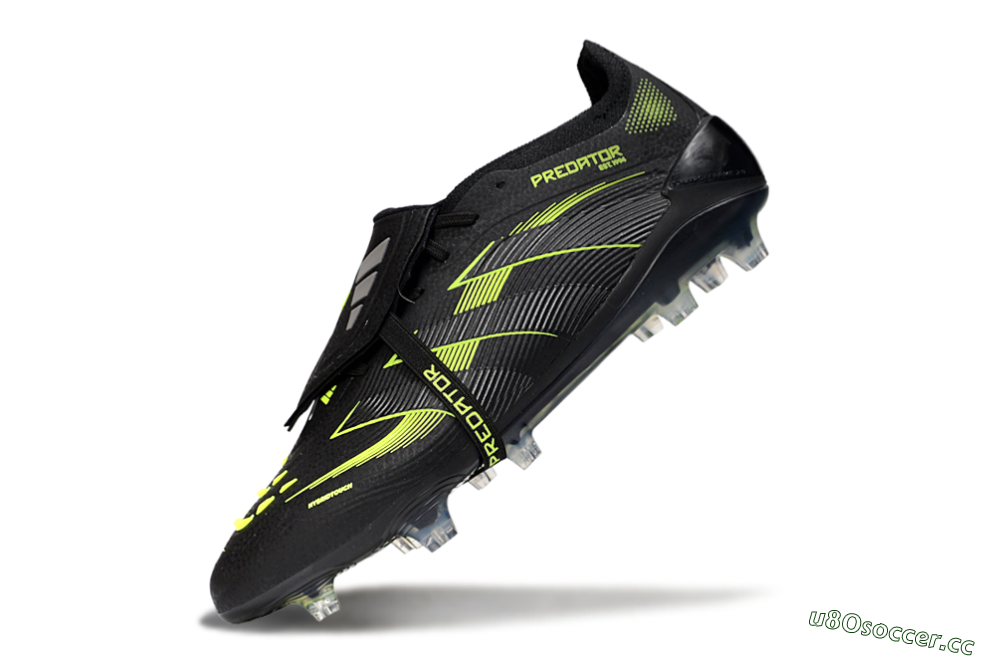 Unisex Adidas Predator 25 Elite Foldover Tongue FG Firm Ground Low-Tops Football Boots - Black/Yellow 5