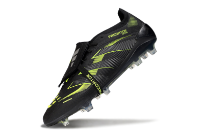 Unisex Adidas Predator 25 Elite Foldover Tongue FG Firm Ground Low-Tops Football Boots - Black/Yellow