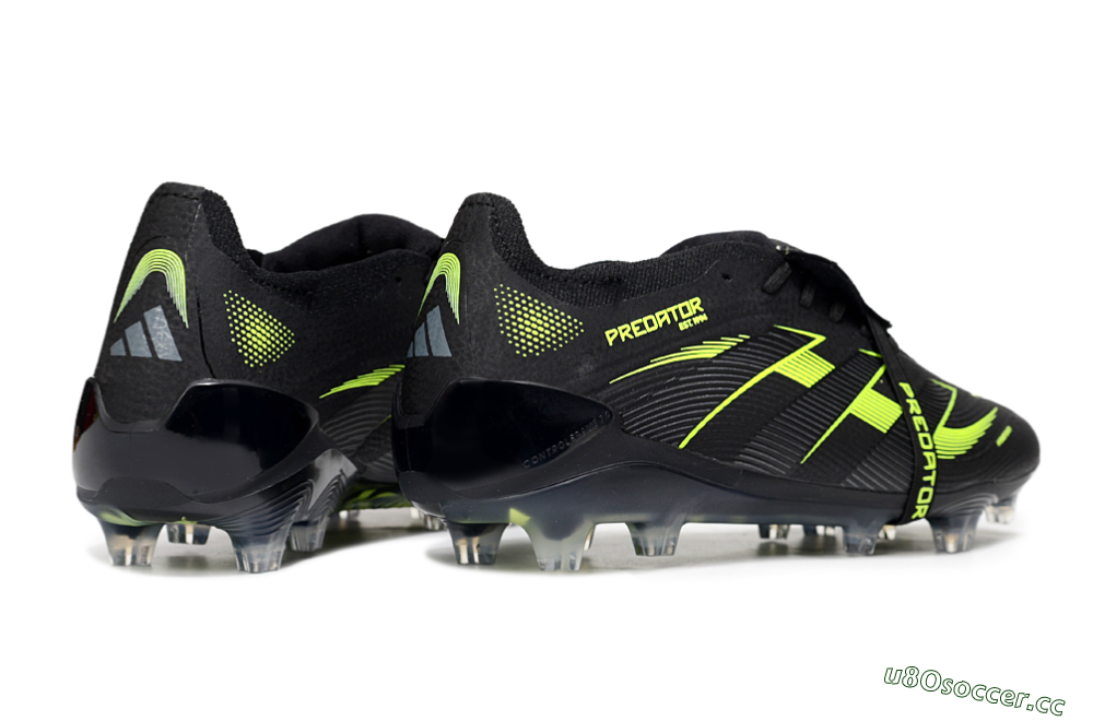 Unisex Adidas Predator 25 Elite Foldover Tongue FG Firm Ground Low-Tops Football Boots - Black/Yellow 6