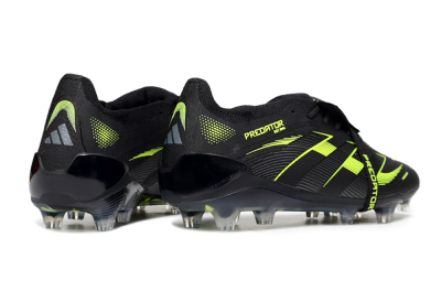 Unisex Adidas Predator 25 Elite Foldover Tongue FG Firm Ground Low-Tops Football Boots - Black/Yellow