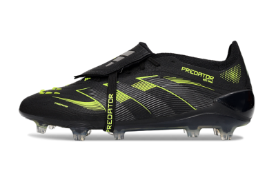 Unisex Adidas Predator 25 Elite Foldover Tongue FG Firm Ground Low-Tops Football Boots - Black/Yellow