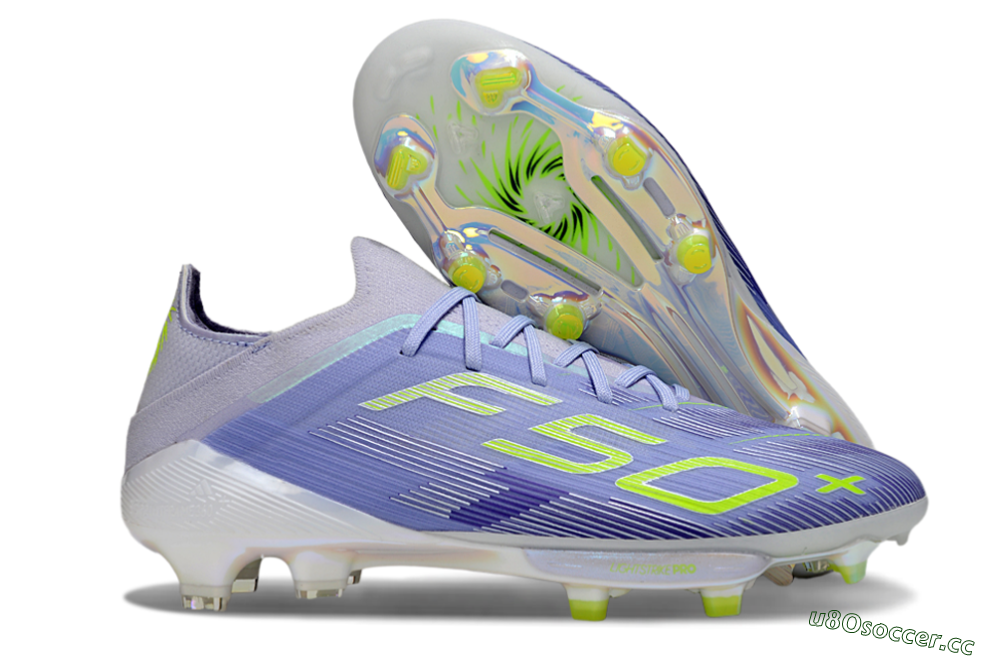 Men's Adidas F50+ Elite Lightstrike Pro FG Firm Ground Low-Tops Football Boots - Blue/Yellow 2