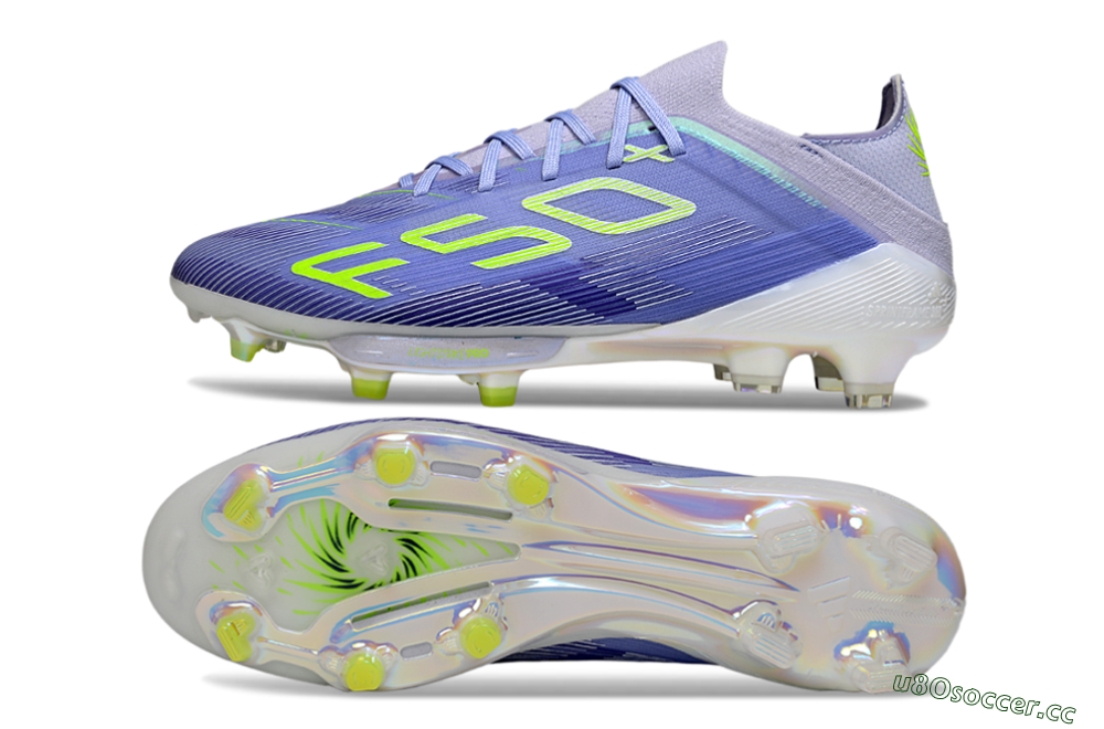 Men's Adidas F50+ Elite Lightstrike Pro FG Firm Ground Low-Tops Football Boots - Blue/Yellow 1