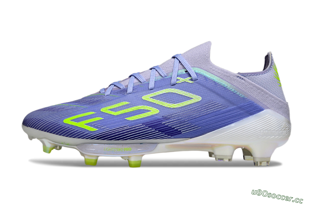 Men's Adidas F50+ Elite Lightstrike Pro FG Firm Ground Low-Tops Football Boots - Blue/Yellow 0