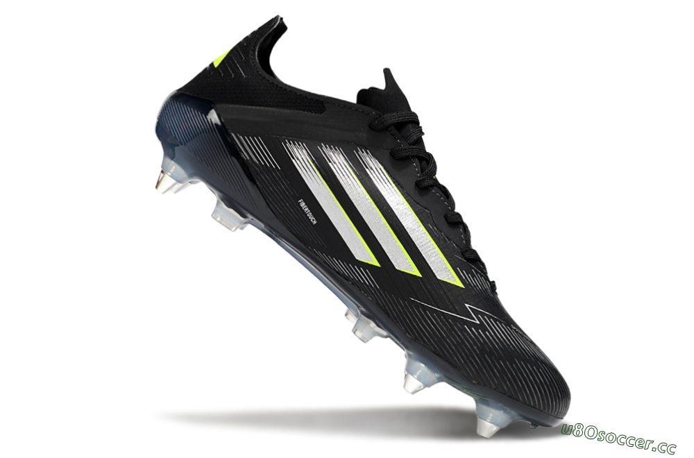 Men's Adidas F50 Elite SG Soft Ground Low-Tops Football Boots - Black/Silver/Yellow 4
