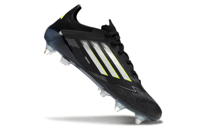 Men's Adidas F50 Elite SG Soft Ground Low-Tops Football Boots - Black/Silver/Yellow