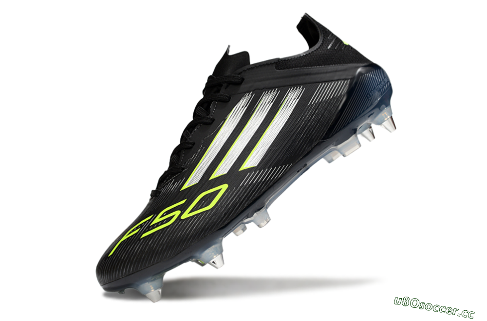 Men's Adidas F50 Elite SG Soft Ground Low-Tops Football Boots - Black/Silver/Yellow 5