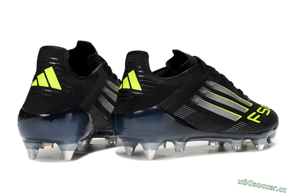 Men's Adidas F50 Elite SG Soft Ground Low-Tops Football Boots - Black/Silver/Yellow 6