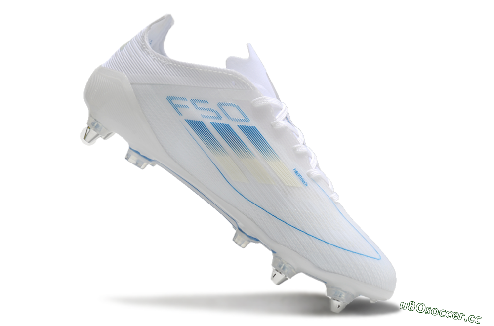Men's Adidas F50 Elite SG Soft Ground Low-Tops Football Boots - White/Blue 4