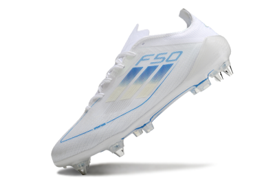 Men's Adidas F50 Elite SG Soft Ground Low-Tops Football Boots - White/Blue
