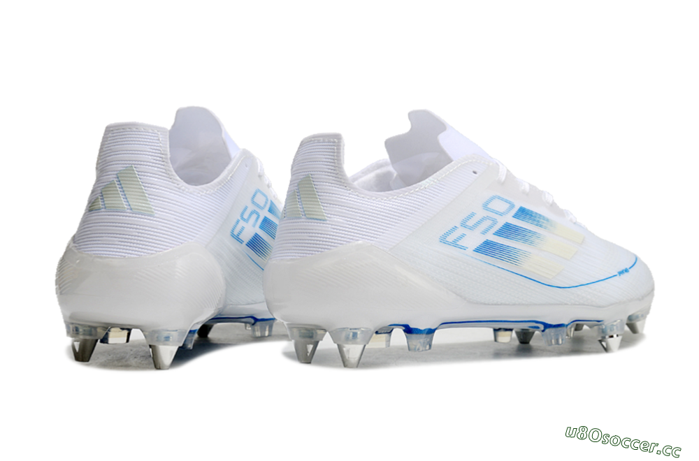 Men's Adidas F50 Elite SG Soft Ground Low-Tops Football Boots - White/Blue 6
