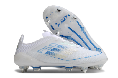 Men's Adidas F50 Elite SG Soft Ground Low-Tops Football Boots - White/Blue