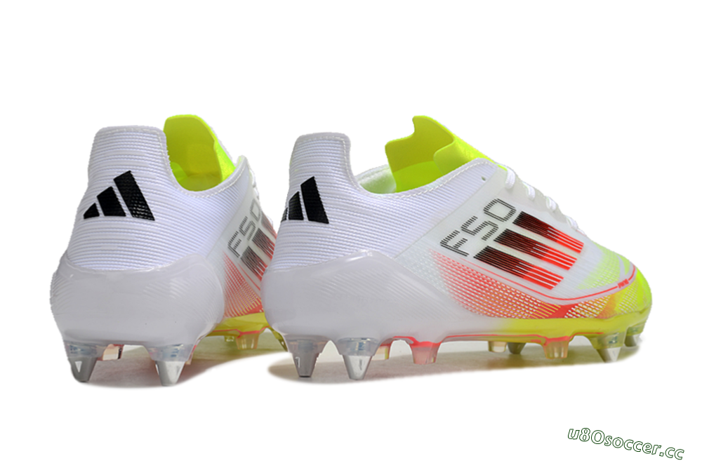 Men's Adidas F50 Elite SG Soft Ground Low-Tops Football Boots - White/Yellow/Red 6