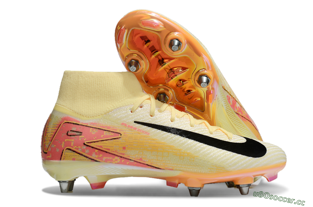 Men's Nike Air Zoom Mercurial Superfly 10 Elite SG Soft Ground High-Tops Football Boots - Yellow/Black/Red 2