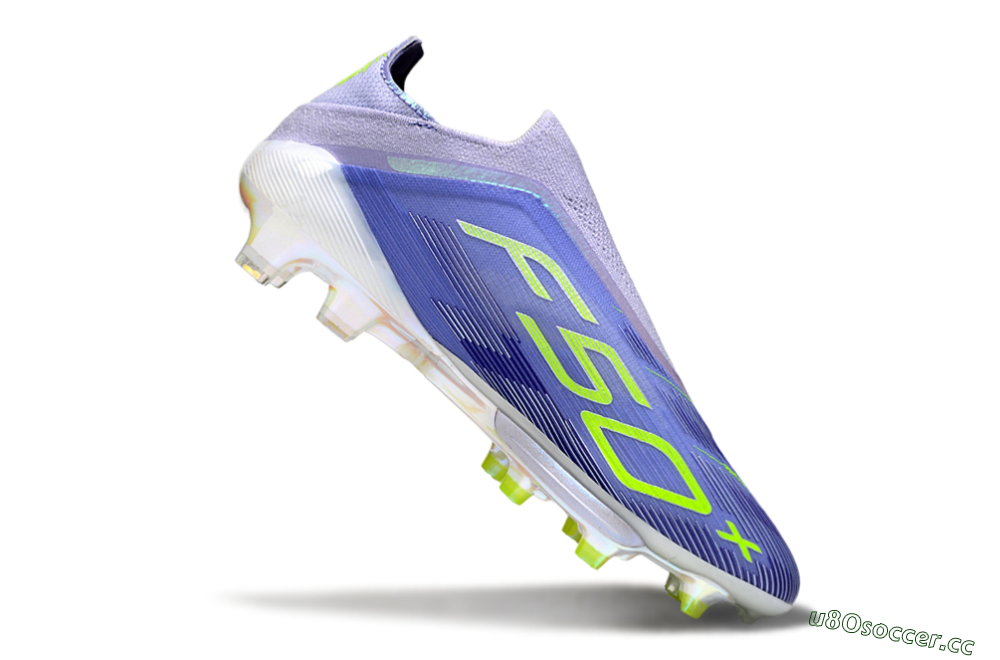 Men's Adidas F50+ Elite Lightstrike Pro Laceless FG Firm Ground Low-Tops Football Boots - Blue/Yellow 4
