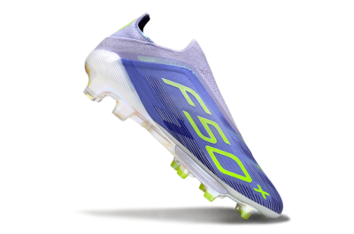 Men's Adidas F50+ Elite Lightstrike Pro Laceless FG Firm Ground Low-Tops Football Boots - Blue/Yellow