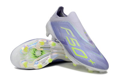 Men's Adidas F50+ Elite Lightstrike Pro Laceless FG Firm Ground Low-Tops Football Boots - Blue/Yellow