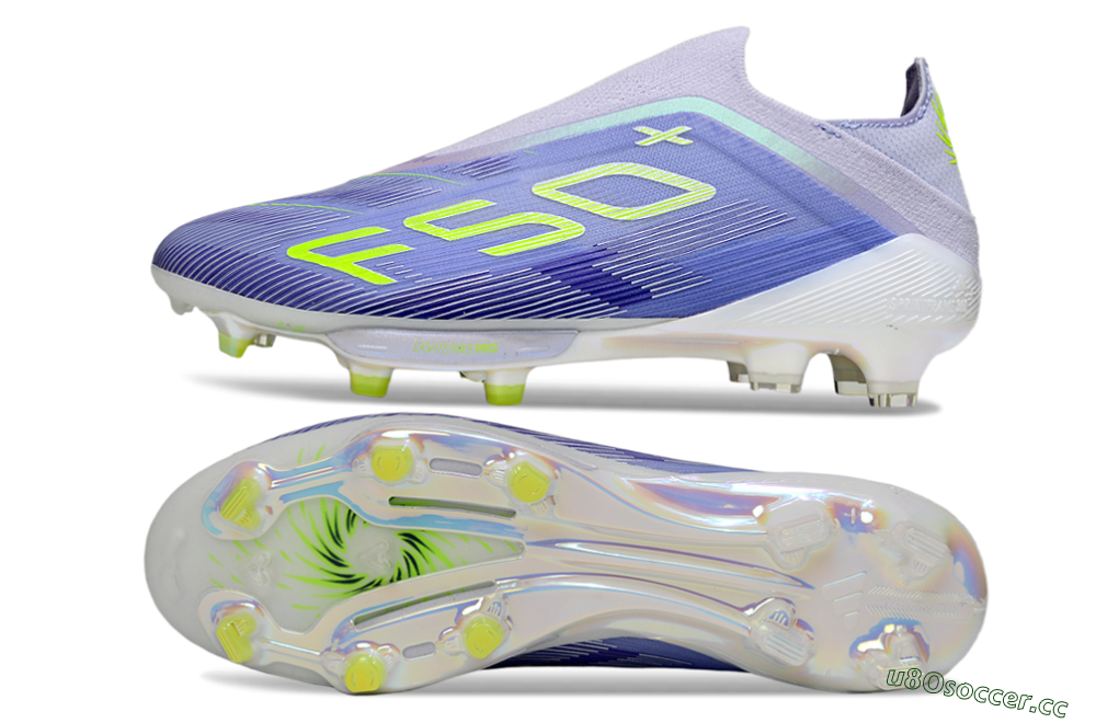 Men's Adidas F50+ Elite Lightstrike Pro Laceless FG Firm Ground Low-Tops Football Boots - Blue/Yellow 1