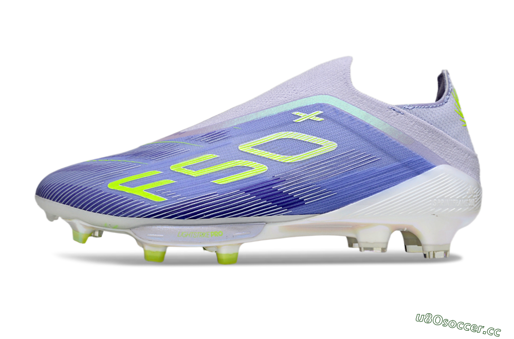 Men's Adidas F50+ Elite Lightstrike Pro Laceless FG Firm Ground Low-Tops Football Boots - Blue/Yellow 0