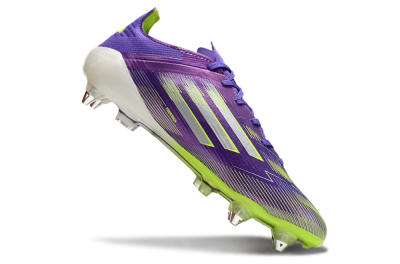 Men's Adidas F50 Elite SG Soft Ground Low-Tops Football Boots - Purple/Silver/Yellow