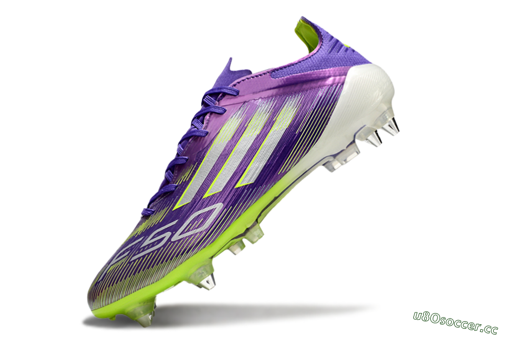 Men's Adidas F50 Elite SG Soft Ground Low-Tops Football Boots - Purple/Silver/Yellow 5