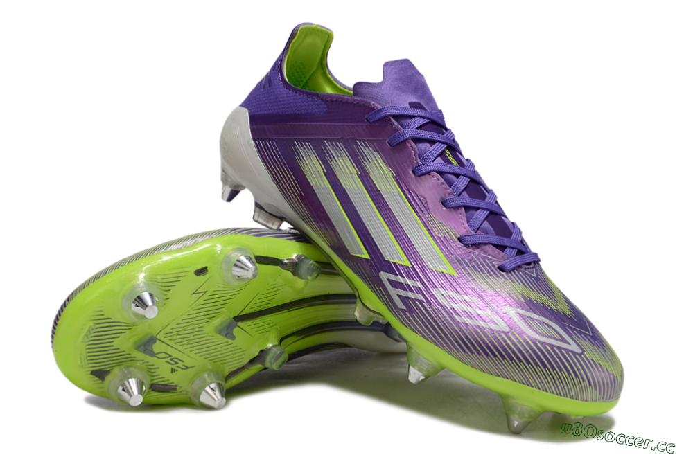 Men's Adidas F50 Elite SG Soft Ground Low-Tops Football Boots - Purple/Silver/Yellow 3
