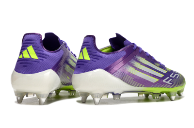 Men's Adidas F50 Elite SG Soft Ground Low-Tops Football Boots - Purple/Silver/Yellow