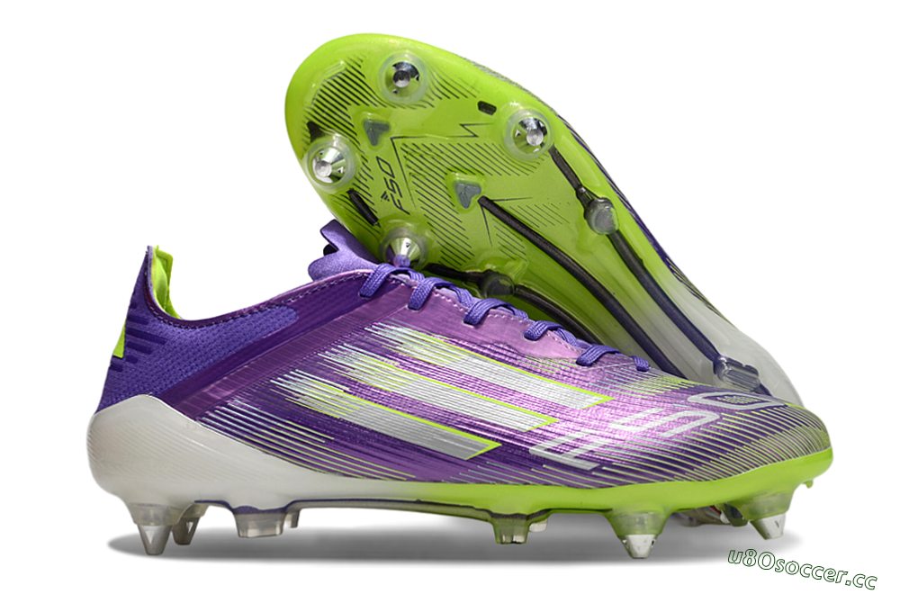 Men's Adidas F50 Elite SG Soft Ground Low-Tops Football Boots - Purple/Silver/Yellow 2