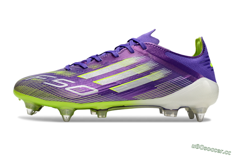 Men's Adidas F50 Elite SG Soft Ground Low-Tops Football Boots - Purple/Silver/Yellow 0