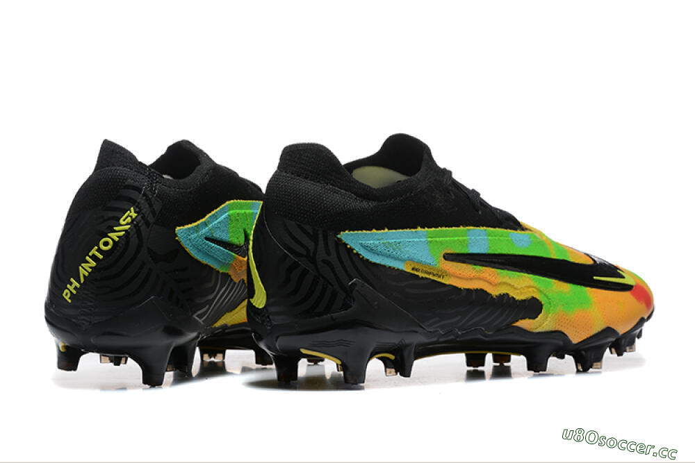 Men's Nike Phantom GX Elite FG Firm Ground Low-Tops Football Boots - Black/Rainbow 9