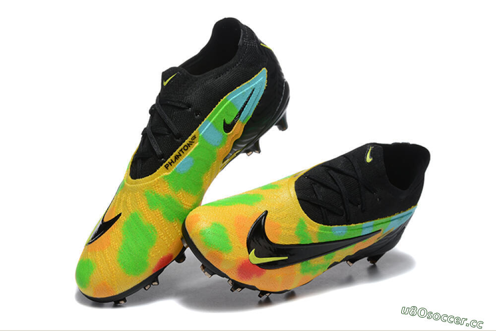 Men's Nike Phantom GX Elite FG Firm Ground Low-Tops Football Boots - Black/Rainbow 6
