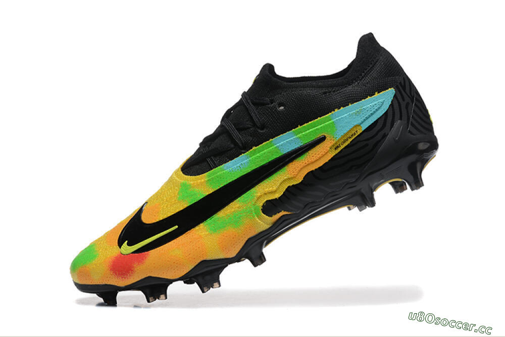 Men's Nike Phantom GX Elite FG Firm Ground Low-Tops Football Boots - Black/Rainbow 8