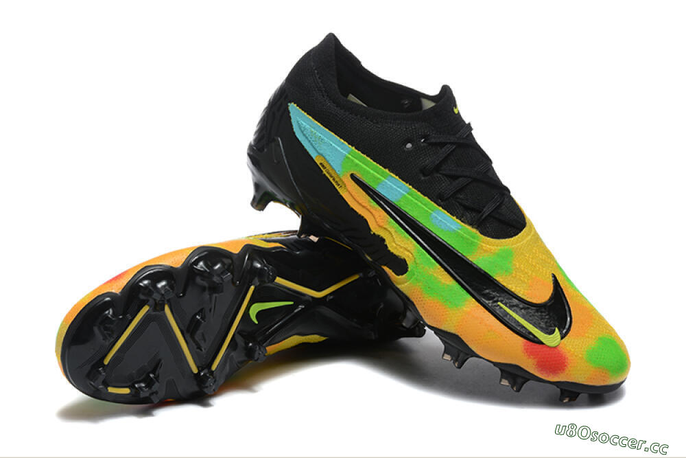 Men's Nike Phantom GX Elite FG Firm Ground Low-Tops Football Boots - Black/Rainbow 4
