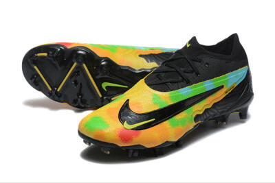 Men's Nike Phantom GX Elite FG Firm Ground Low-Tops Football Boots - Black/Rainbow