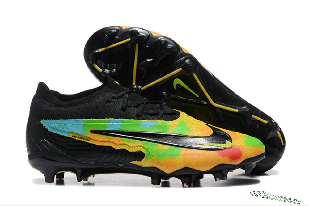 Men's Nike Phantom GX Elite FG Firm Ground Low-Tops Football Boots - Black/Rainbow 2