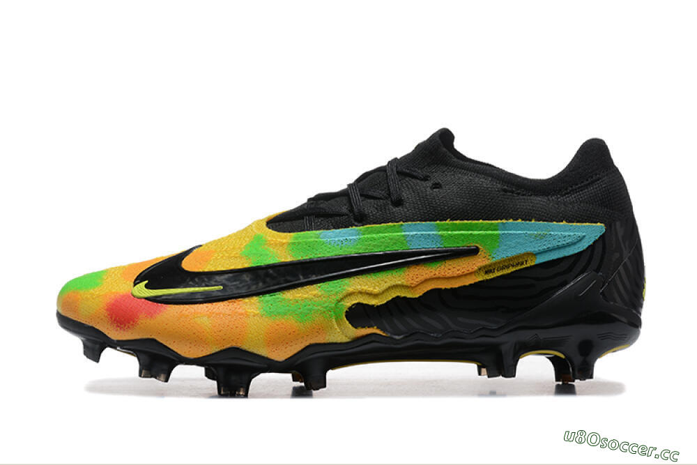 Men's Nike Phantom GX Elite FG Firm Ground Low-Tops Football Boots - Black/Rainbow 0