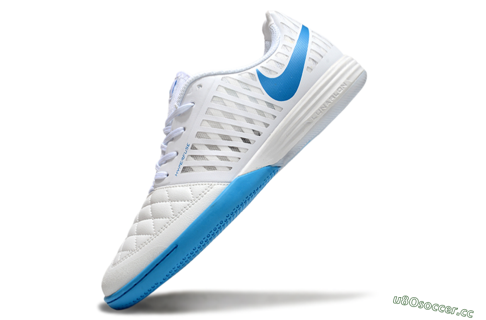 Unisex Nike Lunar Gato 2 IC Indoor & Futsal Low-Tops Football Shoes - White/Blue 5
