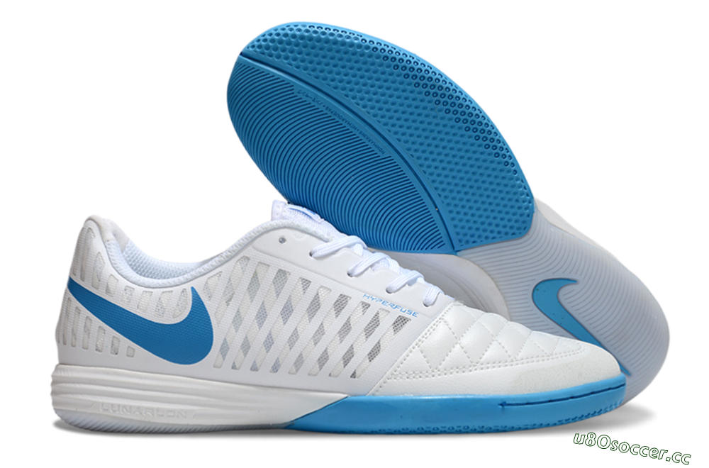 Unisex Nike Lunar Gato 2 IC Indoor & Futsal Low-Tops Football Shoes - White/Blue 2