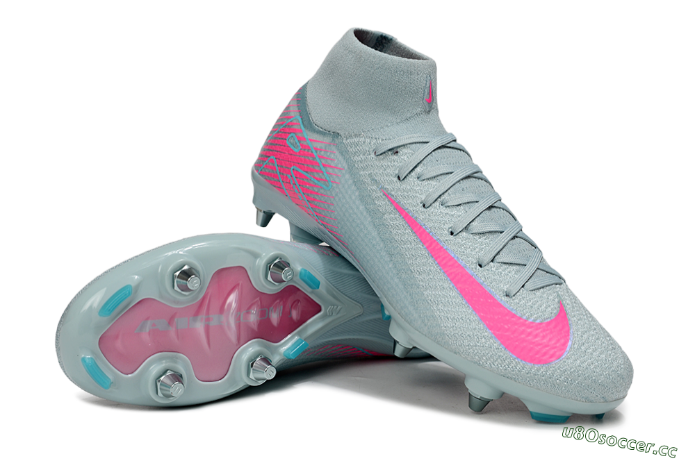 Men's Nike Air Zoom Mercurial Superfly 10 Elite SG Soft Ground High-Tops Football Boots - Jade/Pink 3