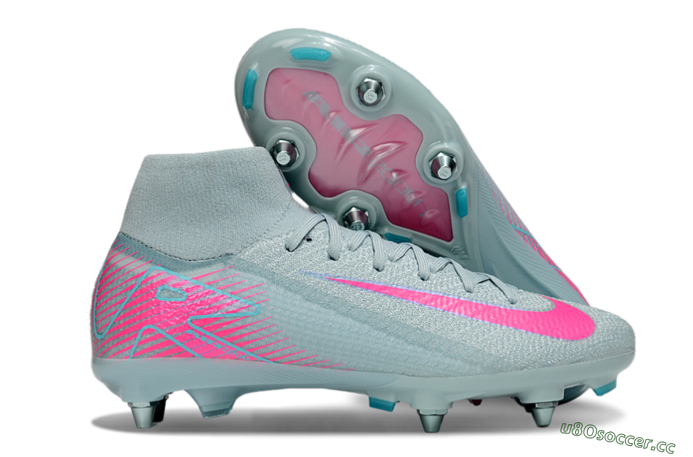 Men's Nike Air Zoom Mercurial Superfly 10 Elite SG Soft Ground High-Tops Football Boots - Jade/Pink 2
