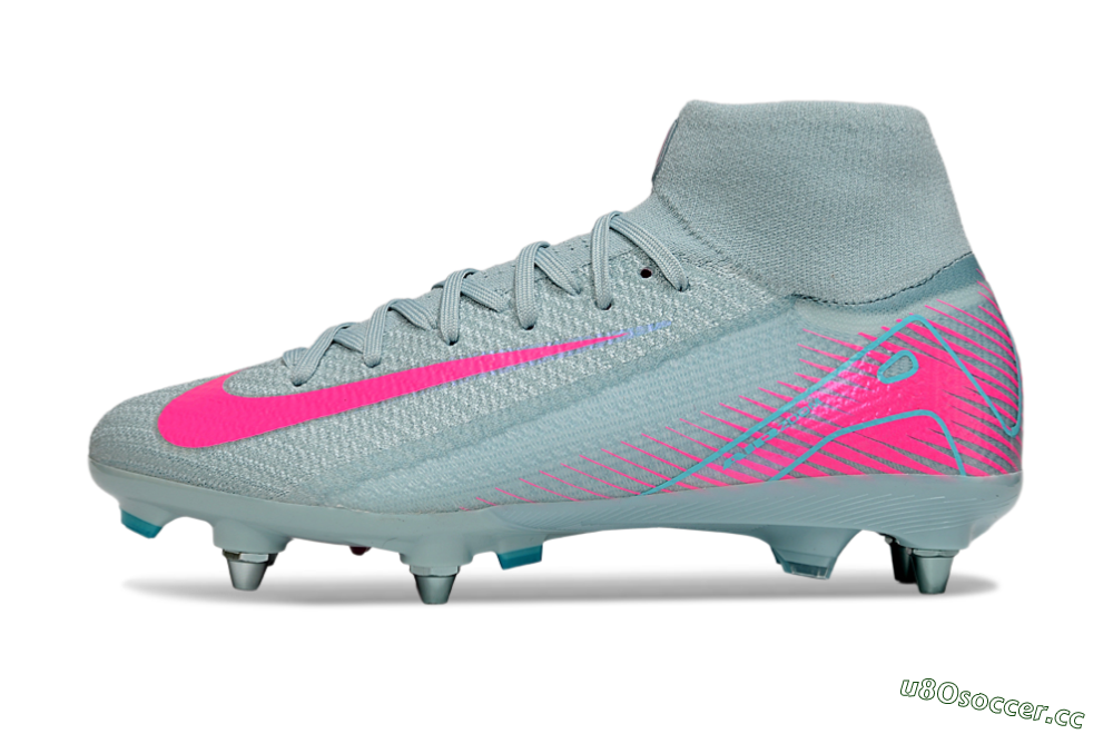 Men's Nike Air Zoom Mercurial Superfly 10 Elite SG Soft Ground High-Tops Football Boots - Jade/Pink 0