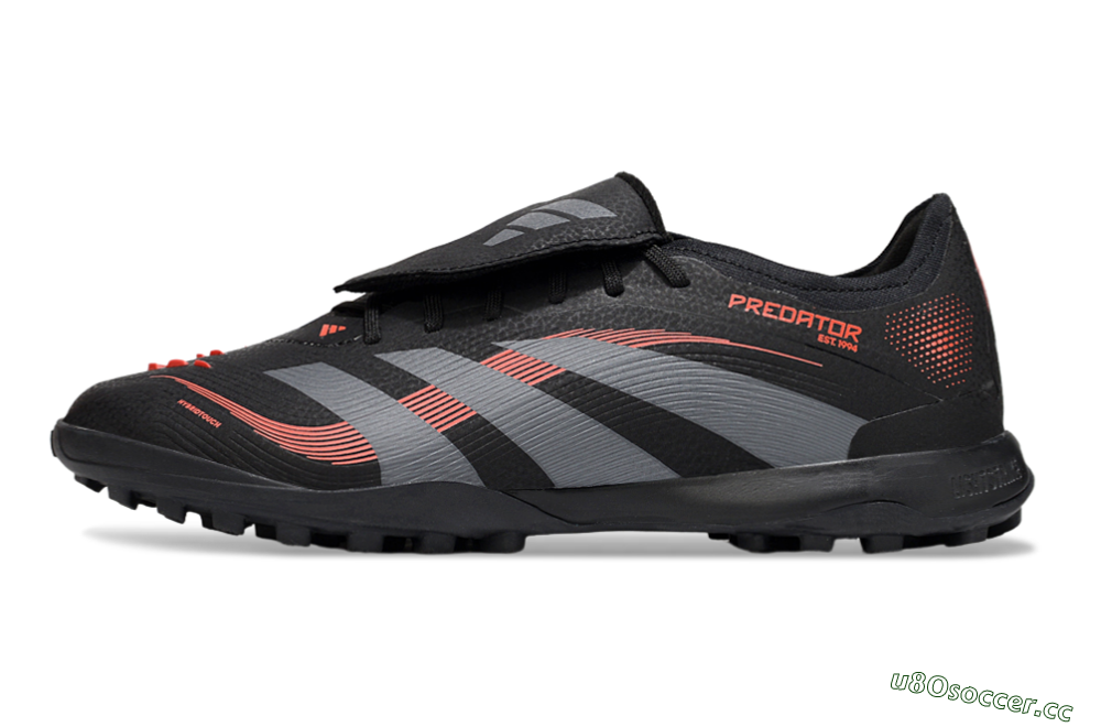 Men's Adidas Predator Elite Foldover Tongue TF Artificial Turf Low-Tops Football Shoes - Black/Grey/Red 0